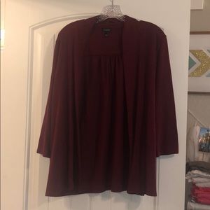 Talbots Maroon 3/4 Sleeve Cardigan